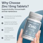Zinc 15mg Tablets | Contributes to Normal Fertility, Hair, and Immune System Function | Potent One-a-Day Formula | 360 Tablets = 12 Months' Supply | Manufactured in The UK to GMP Standards - Image 3
