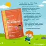 Kids Vitamin D3 1000iu | 120 Chewable Tablets (4 Months Supply) | Orange Flavoured Vitamin D Supplement for Children Aged 4+ | Suitable for Vegans | by Horbaach - Image 3