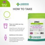 Lindens Zinc Citrate 50mg - 100 Vegan Tablets - Immune Function, Fertility, Healthy Bones, Vision, Hair, Nails and Skin - Made in The UK | (3+ Months Supply) | Letterbox Friendly - Image 5