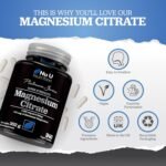 Magnesium Citrate 1480mg - 240 Vegan Capsules - 4 Month Supply - Providing 444mg Elemental Mag - Capsules not Tablets - High Strength Supplement - Made in The UK - Nu U Nutrition - Image 5