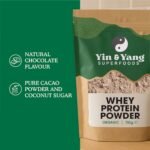 Organic Whey Protein 750g, by Yin & Yang Superfoods. Grass Fed, 19.4g of Protein Per Serving, Natural Chocolate Flavour, with Pure Cacao and Coconut Sugar (25 Servings) - Image 3