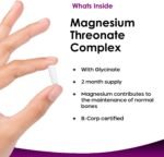Magnesium Threonate Complex - High Strength 2550mg Magnesiums Supplements - Added Magnesium Glycinate, 180 Vegan Capsules - L-Threonate UK Made by New Leaf (3 Per Serving) - Image 3