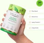 Jade & Joy Super Greens | 150g / 30 Servings | 9 Essential Superfoods for Energy, Immunity & Digestion Including Matcha, Kale, Chlorella & Spirulina | High Antioxidant Formula | Apple & Pear Flavour - Image 4