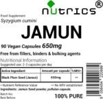 650mg (per Capsule) JAMUN Seed x 90 Vegan Capsules Black Plum Seed - Image 3