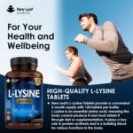 L-Lysine Tablets 2000mg - High Strength Lysine Nutritional Supplements - Essential Amino Acid L Lysine - 120 Vegan Lysine Tablets 2 Month Supply Made in The UK by New Leaf - Image 3