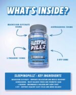Sleeping Pills – Magnesium Glycinate 200mg, Ashwagandha, L-Theanine & 5-HTP - SleepingPillz - 120 Vegetarian Capsules - Image 3