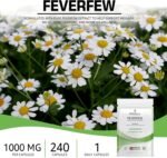 Feverfew 1000mg Capsules - Migraine Headaches Relief Joints Health Anti-Inflammatory Natural Supplement - 240 Capsules 8 Month Supply - Image 3
