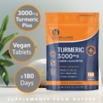Turmeric 3000mg High Strength Supplement with Black Pepper and Ginger - 180 Vegan Tablets (Not Capsules) - Turmeric with Active Ingredient Curcumin - Made in The UK by Howard & James - Image 3