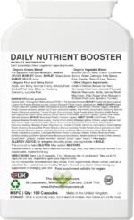 Organic Daily Greens Nutrient Booster with 35 X Superfood Blend Capsules with Digestive Enzymes – Vegan – 100 Tablets - Image 4
