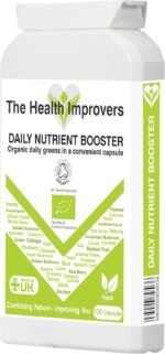 Organic Daily Greens Nutrient Booster with 35 X Superfood Blend Capsules with Digestive Enzymes – Vegan – 100 Tablets - Image 5
