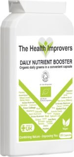 Organic Daily Greens Nutrient Booster with 35 X Superfood Blend Capsules with Digestive Enzymes – Vegan – 100 Tablets - Image 6