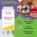 Magnesium Complex 375mg with Vitamin B6 | High Absorption Bisglycinate, Malate & Taurate | 120 Vegan Capsules | Energy, Sleep, Muscle & Nerve Support | Made in UK by vh1be - Image 3