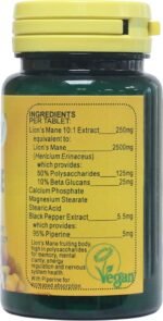 Lion's Mane 2500mg : Memory & Mood Supplement : 60 Tablets, in a Planet-Friendly 99% Recycled Pot - Image 4