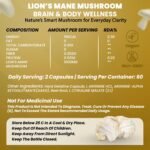 100% Real Mushroom Lions Mane Capsules Supplement Sourced from Authentic Farms Support Brain Health Promote Cognitive Function for Men & Women - 60 Capsules - Image 5