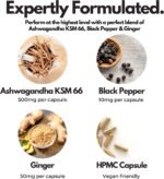 Nutripact Ashwagandha KSM 66 Capsules 3-in-1 Complex – with Black Pepper (Piperine) & Ginger Extract – 5% Withanolides – High Strength Ashwaganda Supplement - 60 Vegan Capsules (not Tablets) – UK - Image 3