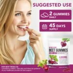 Beet Root Gummies for Blood Pressure, Heart Health Support, Energy Level Suport, Promoting Nitric Oxide, Enriched with 200mg CoQ10 & Beet Root Extract, Vitamin B12, C, Sugar-Free | 90 Chews - Image 6