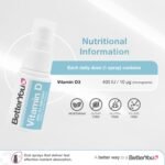 BetterYou Vitamin D 400 IU Infant Oral Spray for Babies & Kids Under 3 Years, Gentle Fast Acting Formula to Support Growing Bones and a Healthy Immune System, 3-Month Supply, Flavour Free - Image 4