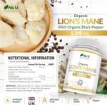 Organic Lions Mane Supplement 1500mg - 180 High Strength Vegan Capsules - 6 Month Supply - Lion’s Mane Mushroom with Organic Black Pepper - Made in The UK - Nu U Nutrition - Image 3