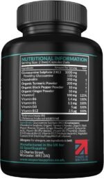 Glucosamine and Chondroitin High Strength Plus 5 Vitamins - 120 Complex Capsules 1,000mg (Providing 530mg Base) - Chondroitin 200mg - Added Turmeric, Ginger, Black Pepper, Vitamin C, B6, B1, D3 & B12 - Image 3