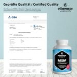 MSM Capsules with Vitamin C - 360 Capsules for 6 Months - 1334 mg Daily Dose of Organic Sulfur Powder, 99.9% Pure Methylsulfonylmethane - German Quality Supplement - Image 5