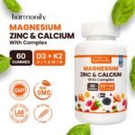Magnesium Calcium Zinc with Vitamin D3 & K2 Gummies, Multivitamin for Women and Men, Bone Strength & Muscle Function, Extra Absorption Formula, 30 Days Serving - Image 3