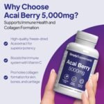 Acai Berry 5000mg Capsules | with Vitamin C | Supports Immune System & Collagen Formation | Freeze-Dried Extract | Vegan Friendly | 240 Capsules = 4-Month Supply | UK Made - Image 3