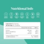 Calcium Gummies 400mg - with Vitamin D3 K2 - Alternative to Calcium Tablets - Vegetarian - 1 Month Supply - Healthy Bones & Muscles - 60 Gummies - Novomins - Image 5