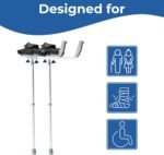 DAYS Arthritic Adjustable Height Crutch, 94-119 cm (37-47 Inch), Aluminum, Rotating Handle Arthritic Crutch For Reduced Strain, Supports 160 kg (25 st), Arm Trough (Eligible for VAT relief in the UK) - Image 3