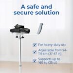 DAYS Arthritic Adjustable Height Crutch, 94-119 cm (37-47 Inch), Aluminum, Rotating Handle Arthritic Crutch For Reduced Strain, Supports 160 kg (25 st), Arm Trough (Eligible for VAT relief in the UK) - Image 7