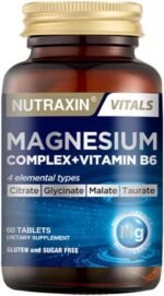 Nutraxin 4-in-1 Magnesium Complex (125g Elemental) + Vitamin B6 for Energy, Muscle Function, Bone & Fatigue - 60 Tablets with Magnesium Citrate, Bisglycinate, Malate & Taurate - Vegetarian Formula - Image 3