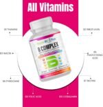8 B Complex Vitamins, B12, Vitamin C - Folic Acid, Biotin, Choline, Magnesium, B1, B2, B3, B5, B6 Vitamins - Vegan & Gluten Free - 90 Tablets - One Per Day - 3 Months Supply - Image 4