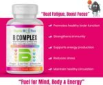 8 B Complex Vitamins, B12, Vitamin C - Folic Acid, Biotin, Choline, Magnesium, B1, B2, B3, B5, B6 Vitamins - Vegan & Gluten Free - 90 Tablets - One Per Day - 3 Months Supply - Image 5
