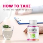 8 B Complex Vitamins, B12, Vitamin C - Folic Acid, Biotin, Choline, Magnesium, B1, B2, B3, B5, B6 Vitamins - Vegan & Gluten Free - 90 Tablets - One Per Day - 3 Months Supply - Image 6