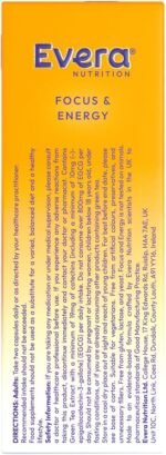 Focus & Energy - Supplement with Bacopa, Ginseng and 15 Essential Vitamins and Minerals - 60 Capsules - Image 6