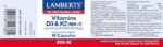 Lamberts Vitamin D3 2000iu & K2 90µg – High Strength MK-7 Complex – Bone & Immune Support – 90 Vegetarian Capsules - Image 3