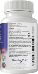 Organic Ginger for Digestive Health & Inflammation | 500 mg x 90 Capsules | 100% Pure Soil Association Certified | Gluten Free | GM Free | Vegan - Image 4