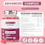 Beetroot Gummies 1500mg – Nitric Oxide & Blood Pressure Support with Grape Seed Extract & Vitamin B12 – Vegan Beetroot Supplement for Energy & Circulation – Strawberry Flavour – 30 Day Supply - Image 5