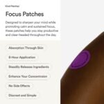 Kind Patches | Focus Patches | Brain Clarity & Cognitive Support | Botanical Plant-Based Formula with Vitamin B Complex, Lion's Mane Mushroom & Megnesium | 30 Vegan Patches - Image 4