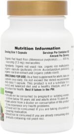 NaturesPlus Source of Life Garden Red Yeast Rice Capsules - Organic Red Yeast Rice Supplement with Monacolins - One A Day, Vegan, Gluten Free - 60 Capsules - Image 3