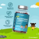 Kids Multivitamin Omega 3 6 9 Gummies | 120 Count | 19 Nutrients with Vitamin A, B12, C, D and Zinc | Natural Berry Flavour | Vegetarian Friendly Formula | by Horbaach - Image 5