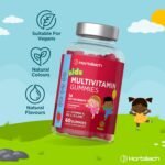 Kids Multivitamin Gummies | 60 Count (2 Months Supply) | 14 Essential A-Z Nutrients | with Vitamin A, B12, C, D & Zinc | Strawberry Flavour | Vegan Gummy Supplement for Ages 4+| by Horbaach - Image 5