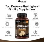 Lions Mane Mushroom 2000mg - 365 High Strength Vegan Tablets - Lion's Mane Supplement with Black Pepper - Lion's Mane Mushrooms Extract (Not Powder or Capsules) Made in The UK by New Leaf Products - Image 4