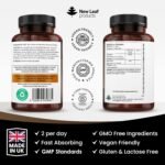 Lions Mane Mushroom 2000mg - 365 High Strength Vegan Tablets - Lion's Mane Supplement with Black Pepper - Lion's Mane Mushrooms Extract (Not Powder or Capsules) Made in The UK by New Leaf Products - Image 6