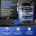 120 Max Strength Creatine Gummies 5000mg – Vegan, Sugar-Free Gummy Chews with Monohydrate, BCAA & L-Carnitine – Pre-Workout Gym Supplement for Men & Women, 30 Day Supply - Blueberry Flavour - Image 5