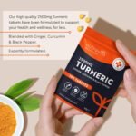 Nutravita Turmeric Tablets 2500mg with Black Pepper & Ginger - 180 High Strength Tumeric Curcumin Supplements (3 Month Supply) - Vegan - Alternative to Capsules - Letterbox Friendly - UK Made - Image 3