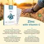 Healthspan Zinc with Vitamin C (360 Tablets) | Immune Health | Bones, Eyes, Skin, Hair & Nails | 15mg Zinc & 80mg Vitamin C per Tablet | Easily Absorbable | One-A-Day | Easy to Swallow | Vegan - Image 4