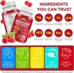 Magnesium Glycinate Gummies, Magnesium Gummies for Kids & Adults, Sleep, Calm & Relaxation Support, Muscle & Energy Boost, 120 Vegan Gummy Supplement, 2 Month Supply - Image 4