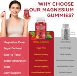 Magnesium Glycinate Gummies, Magnesium Gummies for Kids & Adults, Sleep, Calm & Relaxation Support, Muscle & Energy Boost, 120 Vegan Gummy Supplement, 2 Month Supply - Image 6