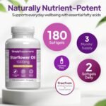 Starflower Oil 1000mg | High Strength Borage Oil Softgels with GLA | 180 Softgels | Cold-Pressed | Made in The UK - Image 4