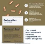 Turmeric+ Gold Supplement – 28 Turmeric Capsules High Strength – Curcumin Capsule Patented Meriva Formulation with Vitamins C & D – Tablets for Bones, Joints & Muscles by FutureYou Cambridge. - Image 3